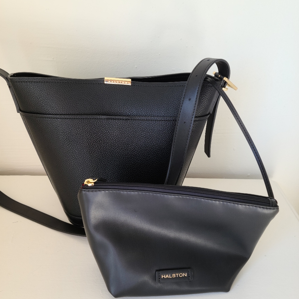 Halston Heritage Black Shoulder Bag